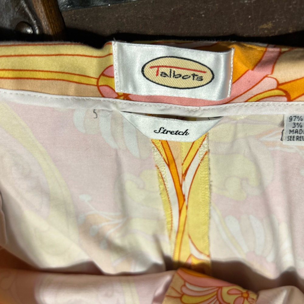 Talbot’s pink, orange, yellow, & white pattern pants size 12 - Picture 2 of 4